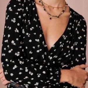 Sezane Abele Floral Two-toned Jacquard Midi Dress Size EUR 36 / US 4